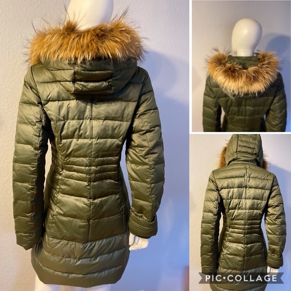 NWT WOMEN DOWN PARKA PUFFER WINTER JACKET REAL RACCOON FUR TRIMMED HOOD COAT‎ - Picture 2 of 13